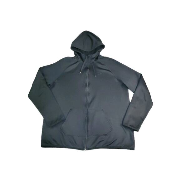 Nike Tops - Nike Therma Fit Size XL Full Zip Hoodie Black Women's Gym Hiking Running C19-19